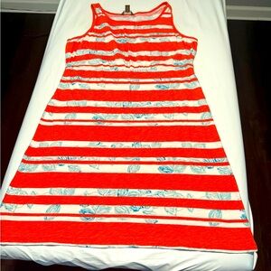 Tommy Bahama Red and White Striped Swim Coverup